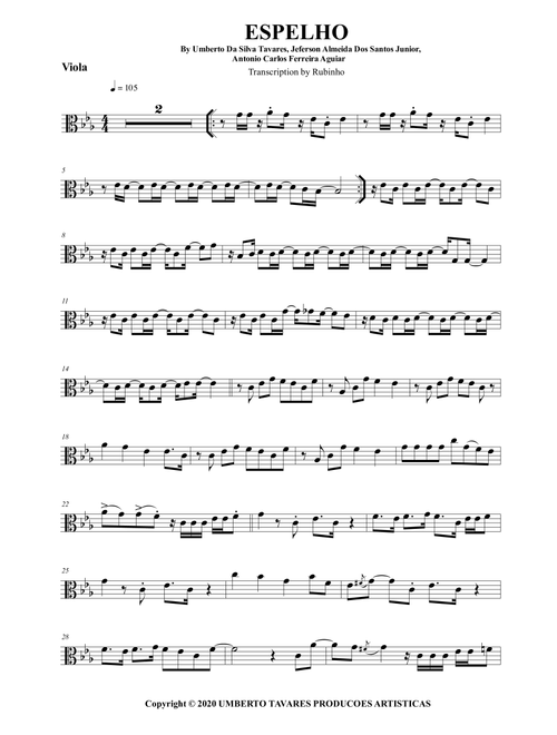Espelho (Arr. Rubinho) - Jeferson Almeida Dos Santos Junior, Umberto Da Silva Tavares, Antonio Carlos Ferreira Aguiar (Viola Solo)