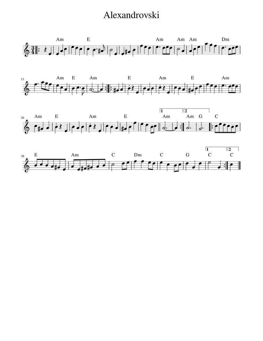 Alexandrovski Sheet music for Piano (Solo) | Musescore.com