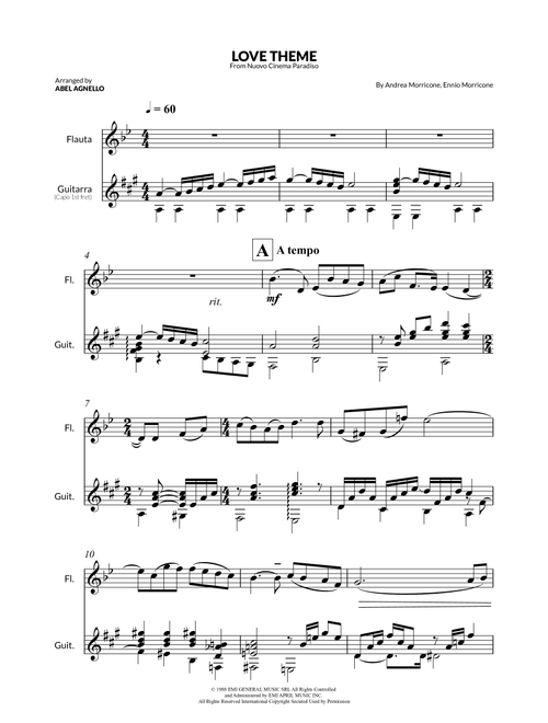 Love Theme (Tema D'amore) (Arr. Abel Agnello) - Andrea Morricone, Ennio Morricone (Instrumental Duet)