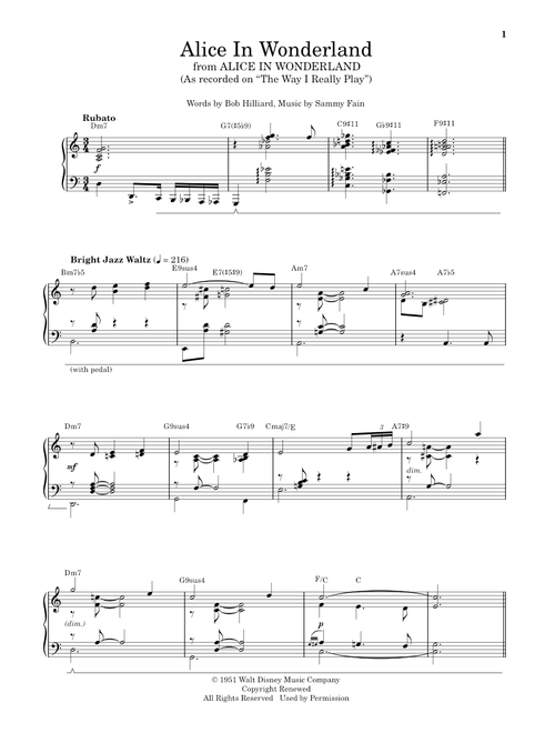 Main Title (Alice In Wonderland) - Oscar Peterson, Bill Evans (Piano Transcription)