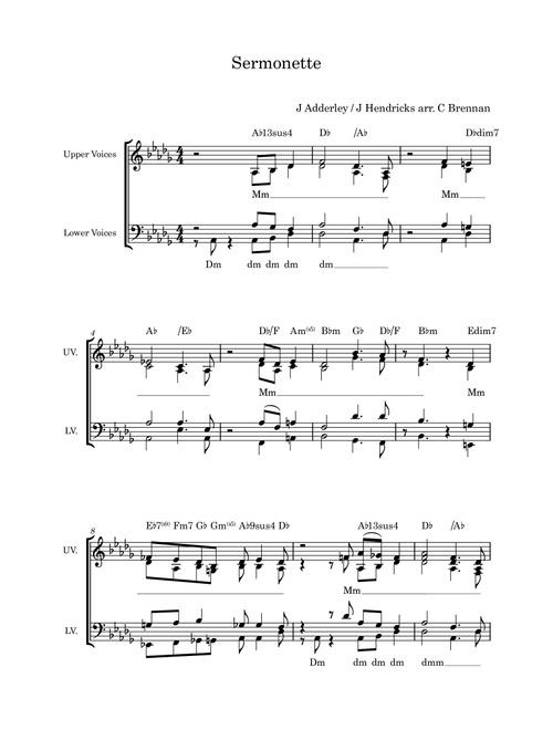 Sermonette (Arr. Charlotte Brennan) - Jon Hendricks, Julian Adderley (Choral, SATB)