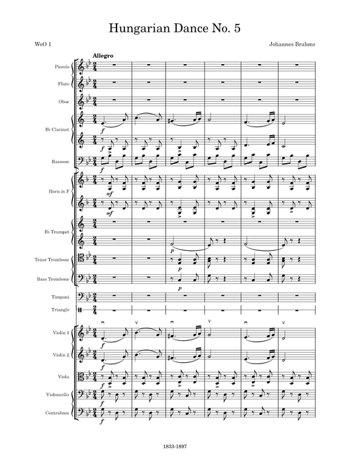 Hungarian Dance No. 5 in G Minor, WoO 1 – Johannes Brahms