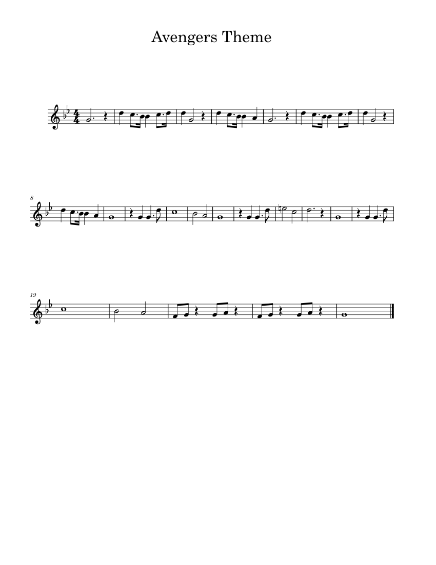 Avengers Theme – Marvel Avengers Theme Sheet Music for Flute (Solo ...