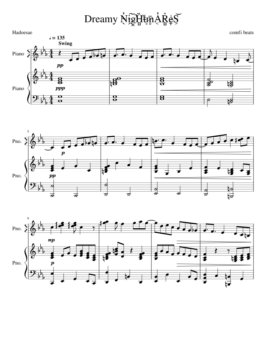 Dreamy Nightmares Sheet Music for Piano (Piano Duo) | MuseScore.com