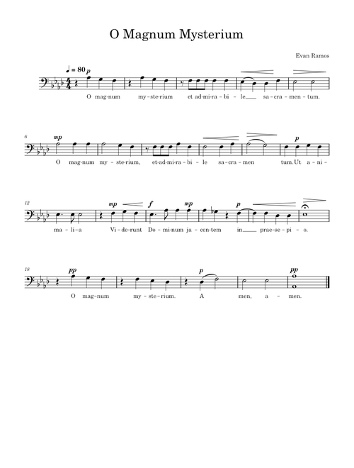O magnum mysterium – Baritone