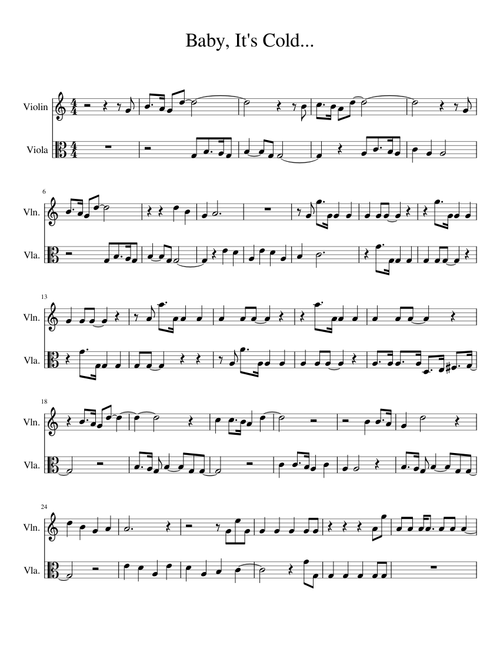 Baby, It's Cold Outside for Violin & Viola