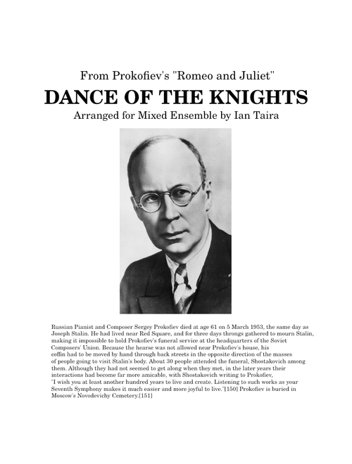 Prokofiev - Dance of the Knights arr. Ian Taira