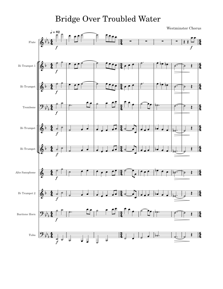 Bridge Over Troubled Water – Simon & Garfunkel Sheet music for Trombone