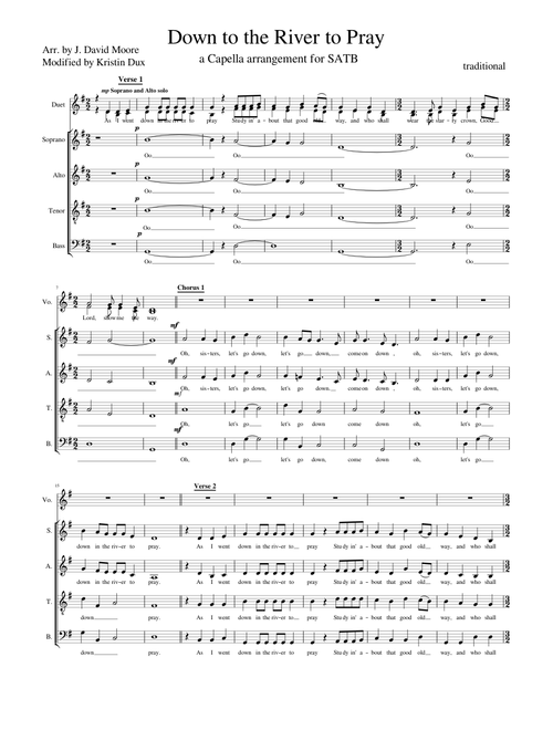 Down to the River to Pray - SATB - A Capella