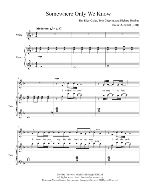 Somewhere Only We Know (Arr. Teresa OConnell (BMI)) - Keane (Vocal Solo)