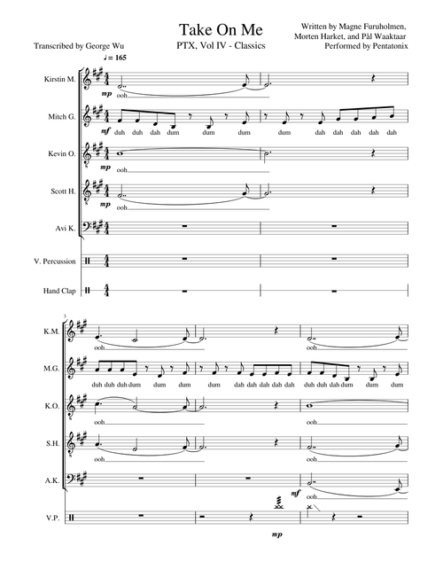 Take On Me - Pentatonix (Full Arrangement w/ Lyrics)
