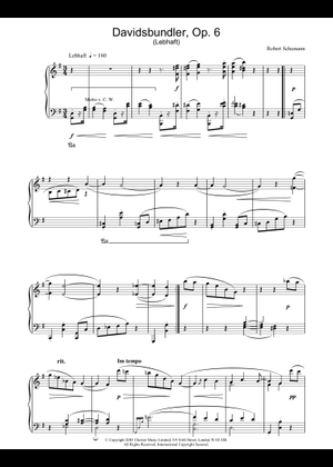 Davidsbuendlertaenze_Op.6_XIV - Schumann Sheet Music for Piano