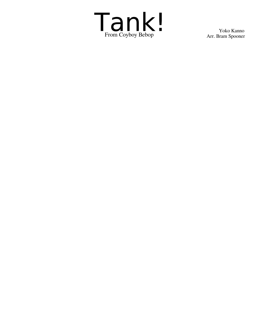 Tank! The Seatbelts Sheet music for Trombone, Flute, Saxophone alto