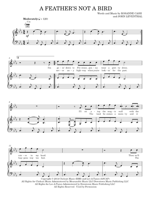 A Feather's Not A Bird - Rosanne Cash (Piano-Vocal-Guitar)
