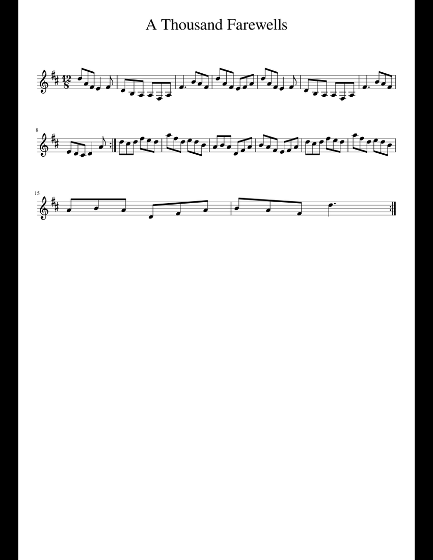 A Thousand Farewells Sheet Music For Piano (Solo) Easy | Musescore.com