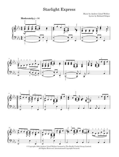 Starlight Express - Andrew Lloyd Webber (Easy Piano)