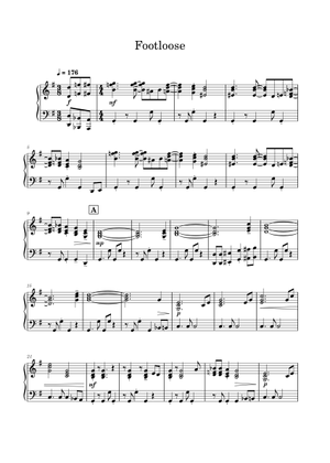 Footloose Sheet Music and Tab for Piano, Trombone, Euphonium