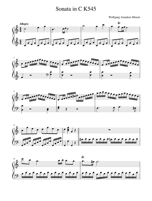 Mozart - Sonata in C K545