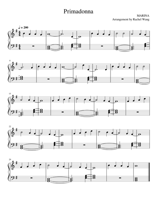 Primadonna – Marina and The Diamonds (Easy Version)