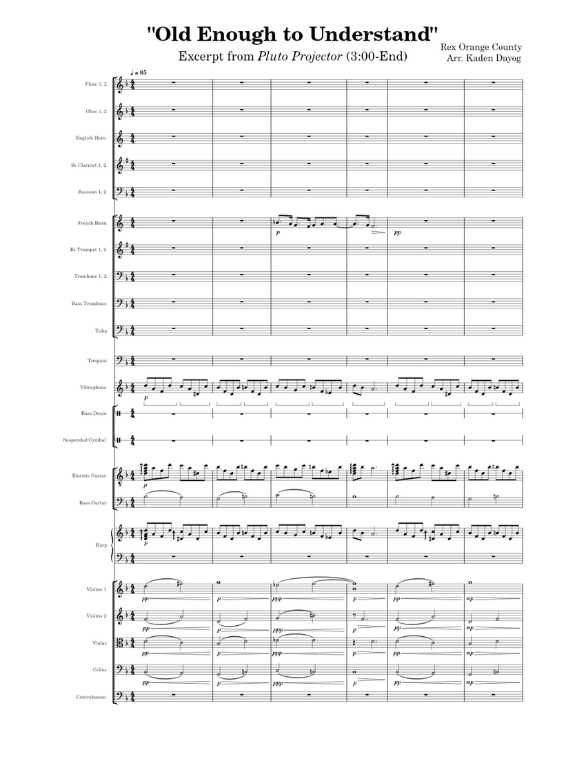Pluto Projector Excerpt Arranged for Orchestra piano tutorial