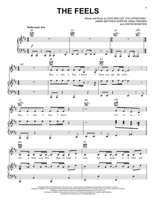 The Feels - Twice (Piano-Vocal-Guitar)