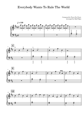 Free Tears for Fears sheet music | Download PDF or print on