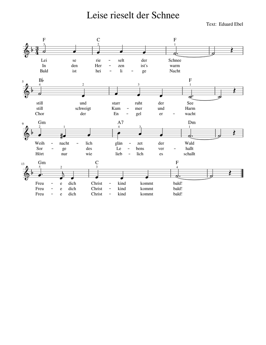 Leise rieselt der Schnee Sheet Music for Piano (Solo) Easy | MuseScore.com