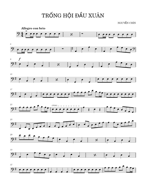 Trống hội đầu xuân (contrasbass) – Chép lại: tranductai301