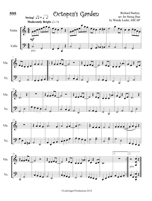 Octopus's Garden (Arr. Wendy Loder, ASCAP) - The Beatles (Instrumental Duet)