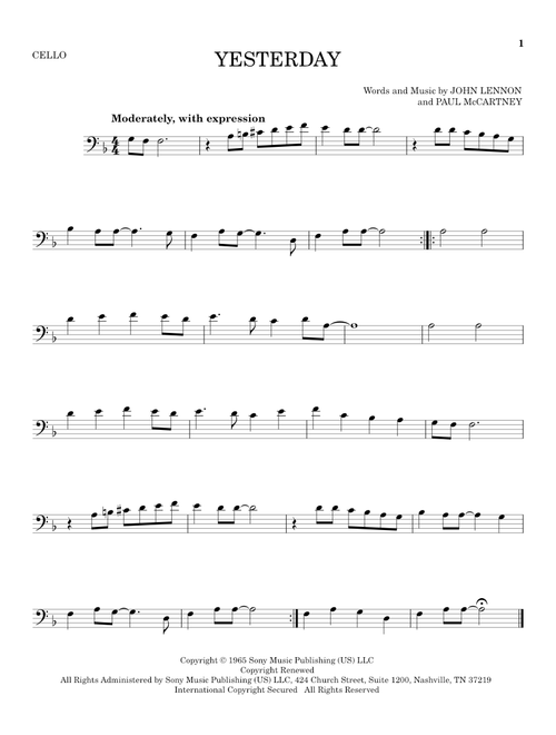 Yesterday - The Beatles (Cello Solo)