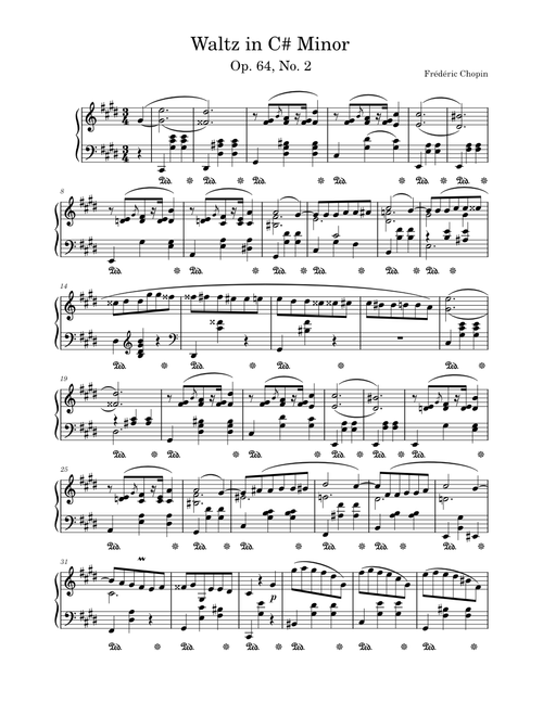 Waltz in C sharp minor Op.64, No. 2 – Frédéric Chopin Waltz in C sharp minor Op.64, No. 2
