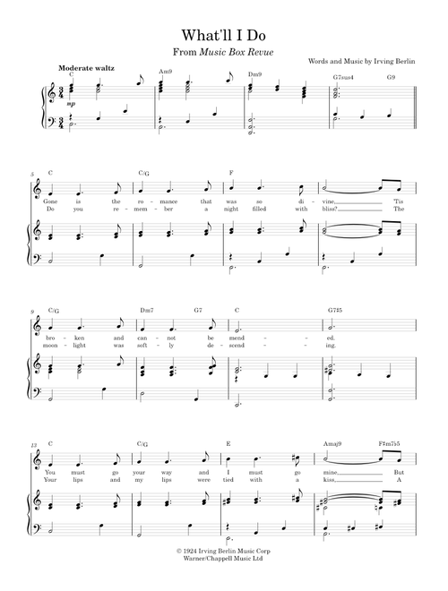 What'll I Do - Irving Berlin (Easy Piano)