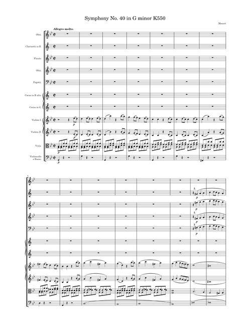 Mozart Symphony No. 40 in G minor K550