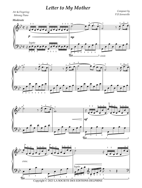 Letter To My Mother (Arr. Behrang Nabizadeh Morsalfard) - Clayderman Richard (Piano Solo)