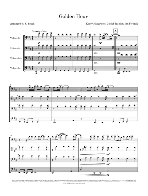 Golden Hour (Arr. K. Speck) - Kacey Musgraves (String Ensemble)