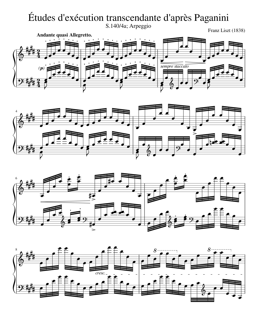 S140 Études d'exécution transcendante d'après Paganini