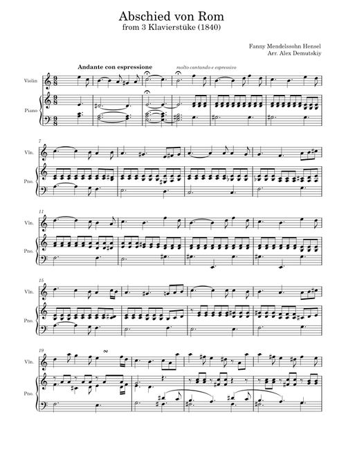 Abschied von Rom - Fanny Mendelssohn