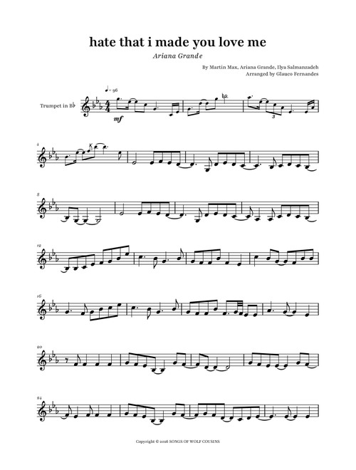 Hate That I Made You Love Me (Arr. Glauco Fernandes) - Ariana Grande, Martin Max, Ilya Salmanzadeh (Trumpet Solo)