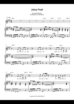 JUICY FRUIT – Mtume JUICY FRUIT Sheet Music for Piano, Bass guitar