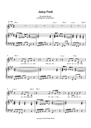 JUICY FRUIT – Mtume JUICY FRUIT Sheet Music for Piano, Bass guitar JUICY FRUIT – Mtume JUICY FRUIT Sheet Music for Piano, Bass guitar