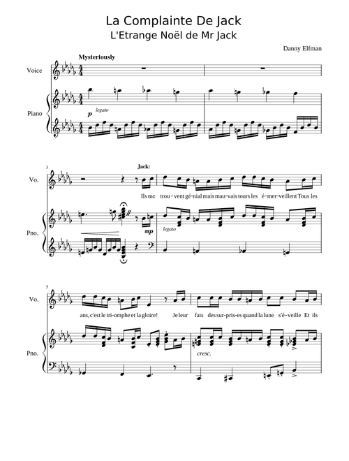 La Complainte De Jack – L'Etrange Noël de Mr Jack - Danny Elfman