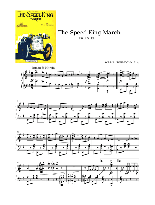 The Speed King March by Will B. Morrison (1914)