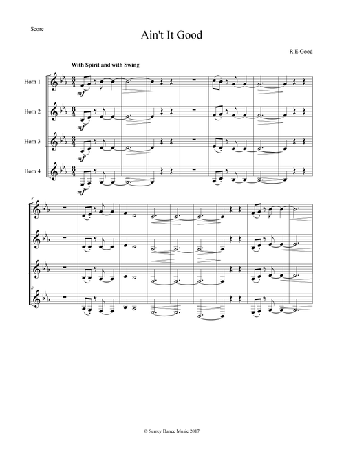 Ain't It Good - Bob Good (Brass Ensemble)