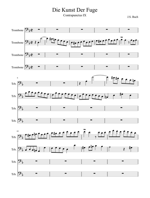 The Art of The Fugue; Contrapunctus IX