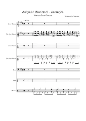 Asayake – Casiopea (Mint Jams) Sheet Music and Tab with Chords for Asayake – Casiopea (Mint Jams) Sheet Music and Tab with Chords for