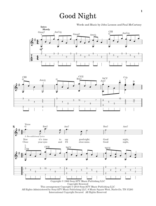 Good Night - The Beatles (Solo Guitar)