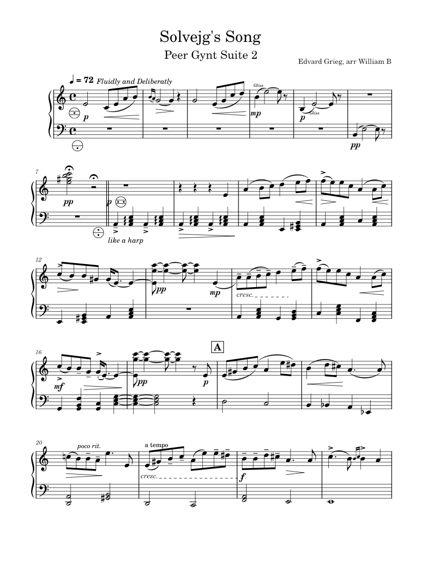 Solveig's song from Peer Gynt Op55 – Edvard Grieg for Accordion