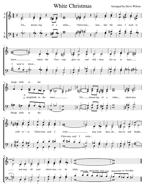 White Christmas Acapella SATB