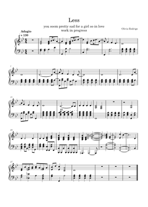 less – Olivia Rodrigo Sheet Music for Piano (Solo) | MuseScore.com