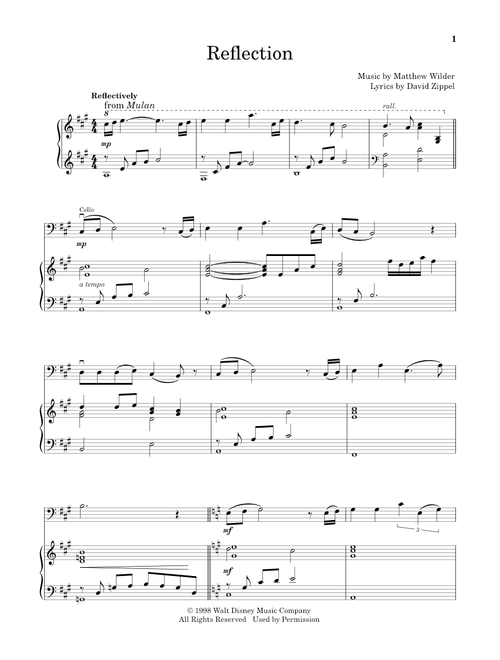 Reflection (from Mulan) - Christina Aguilera (Cello and Piano)